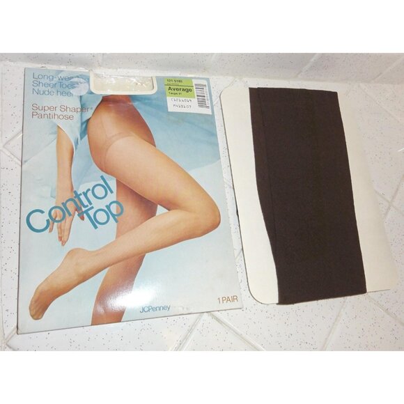 Vintage JC Penney Super Shaper Taupe Pantihose Average nylon sissy pantyhose - Picture 2 of 7